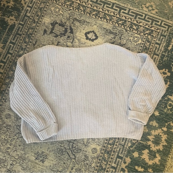 Catherine Malandrino - Off the Shoulder Sweater - Blue - Picture 2 of 4